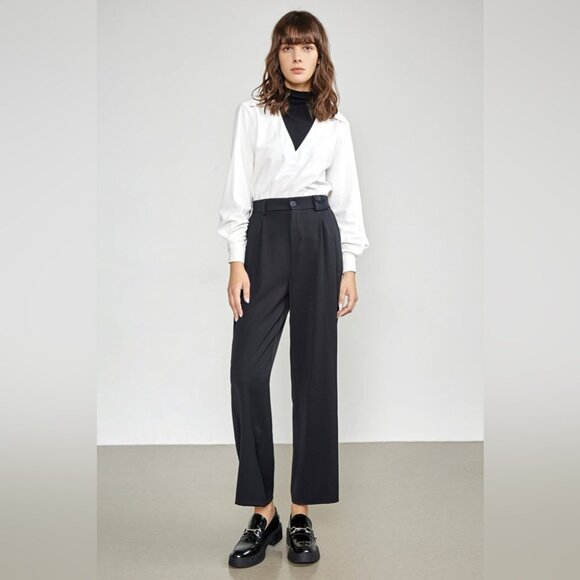 NWT J.ing Black Straight Leg Pants Trousers